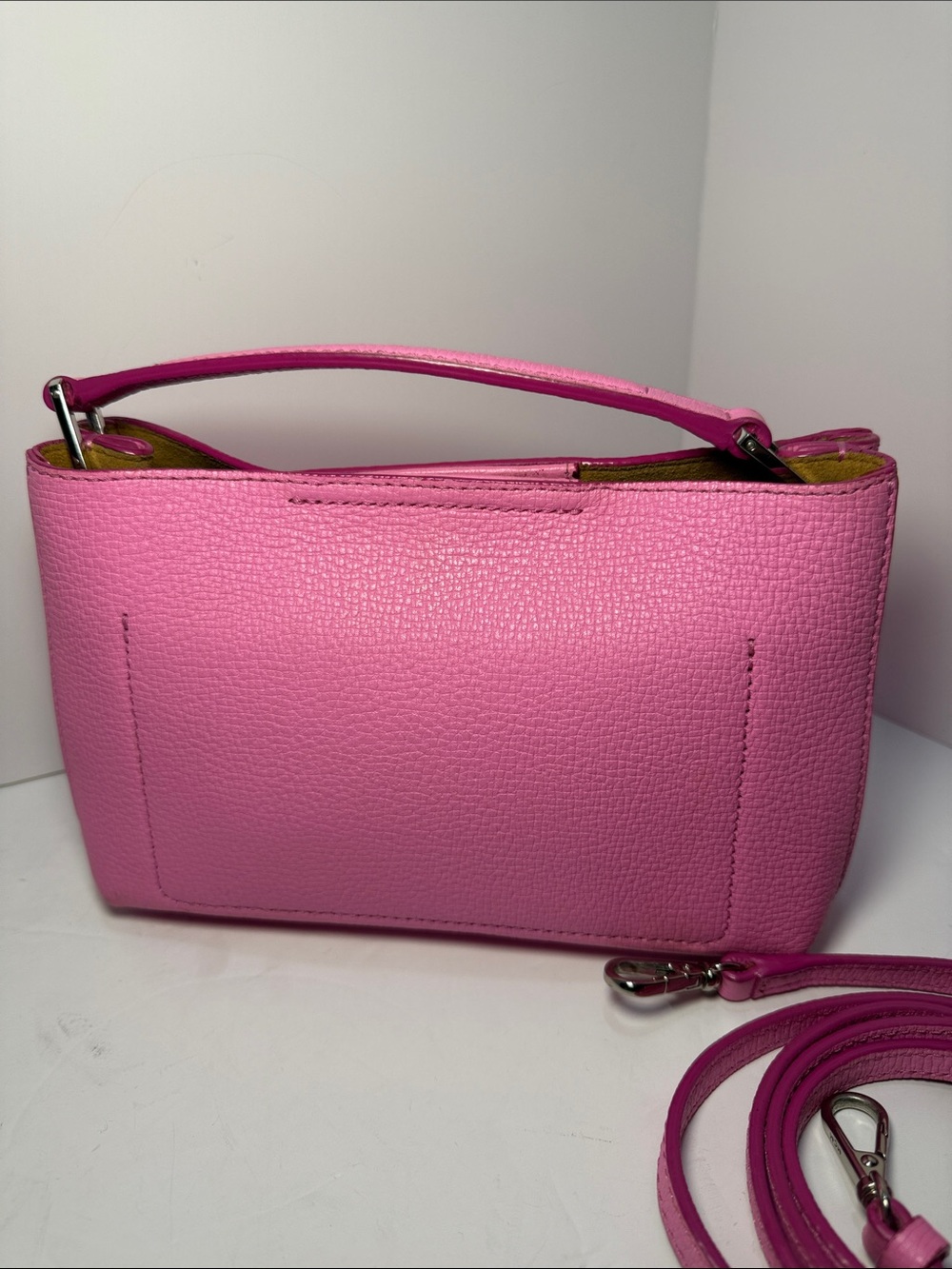 MCM Pink Pebbled Leather Convertible Crossbody - Picture 6 of 12